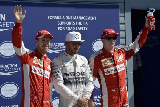 Monza: Sebastian Vettel, Lewis Hamilton und Kimi Räikkönen