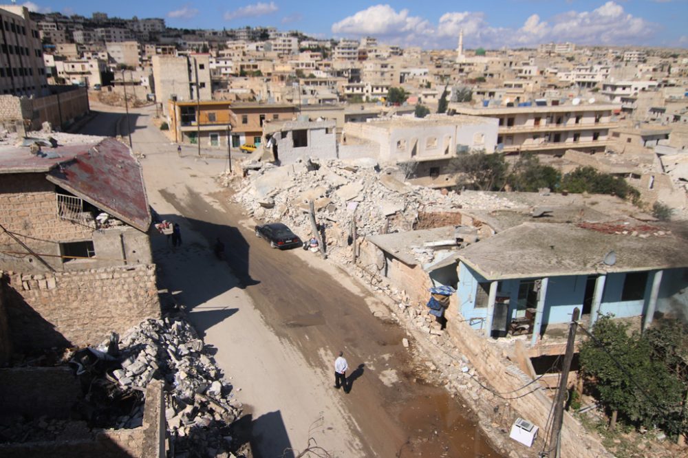 Zerstörte Gebäude in Darat Azzah, westlich von Aleppo (7.10.)