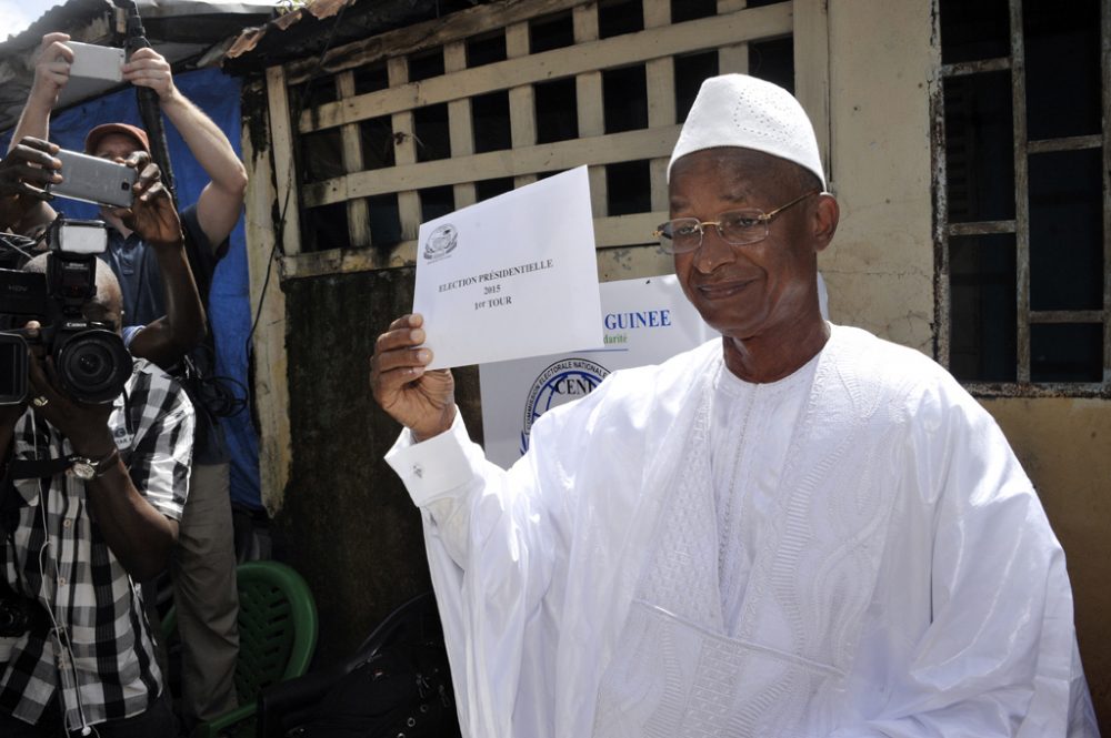 Guineas Präsident Alpha Condé am 11.10.2015 in Conakry (Archivbil: Cellou Binani/AFP)