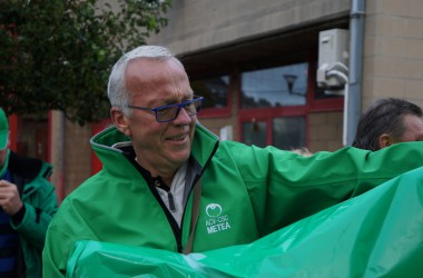 Eupen: Gewerkschaftsmitglieder machen sich auf den Weg zur Demonstration in Brüssel (7.10.)