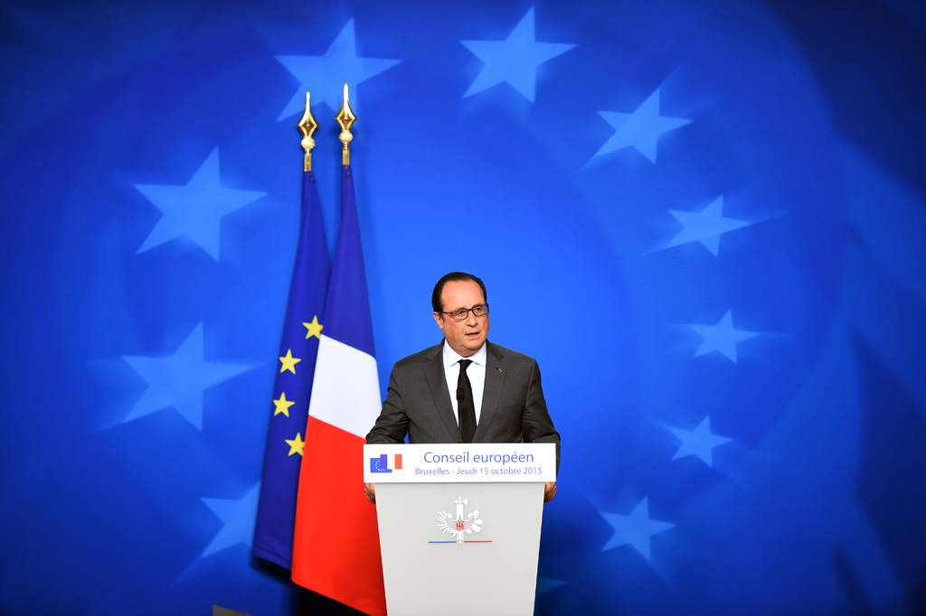 Frankreichs Staatschef François Hollande bei einer Pressekonferenz nach dem EU-Gipfel in Brüssel