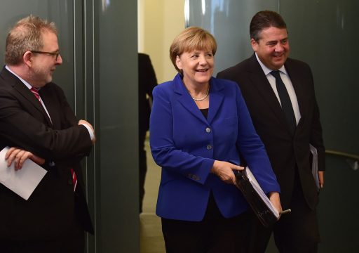 Bundeskanzlerin Merkel und Vizekanzler Gabriel am 7. Oktober in Berlin
