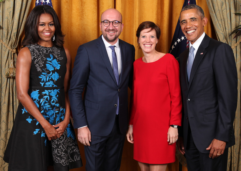 Die Michels besuchen die Obamas: Familienfoto ... zu fünft