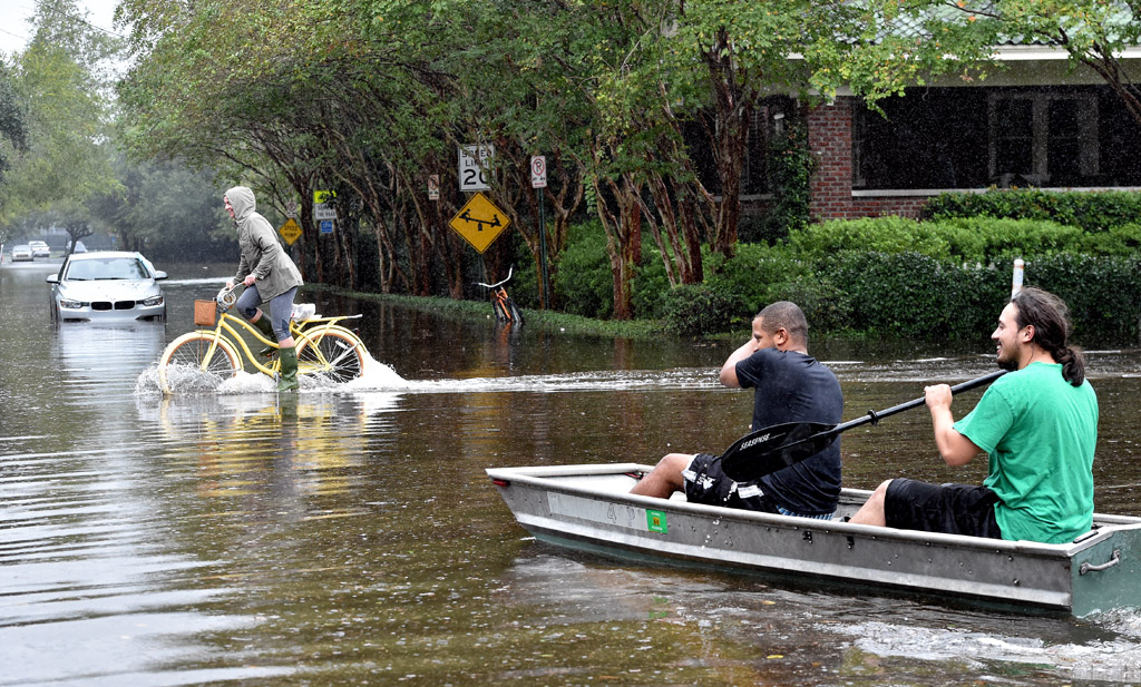 Überflutete Straße in Charleston
