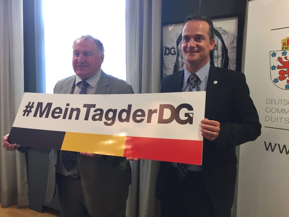 Karl-Heinz Lambertz und Oliver Paasch bei der Vorstellung des Programms zum Tag der Deutschsprachigen Gemeinschaft