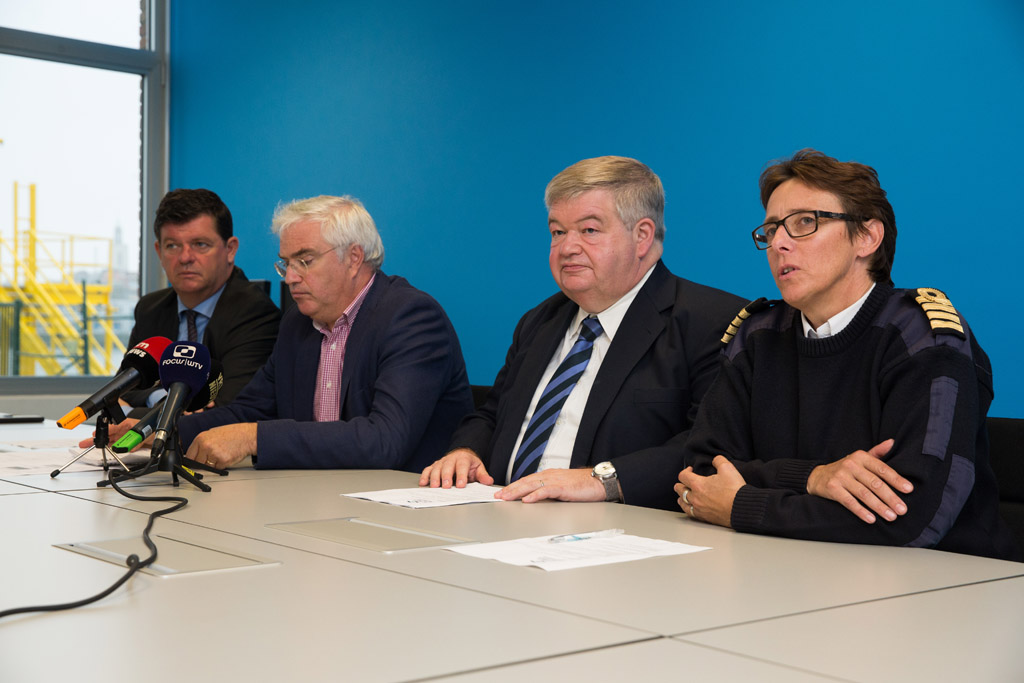 Pressekonferenz mit Bart Tommelein, Carl Decaluwe, Jacques Dave und Rejane Gyssens am Dienstagmorgen