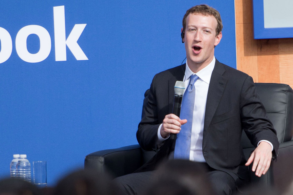 Mark Zuckerberg bei einem Facebook-Treffen am 27. September