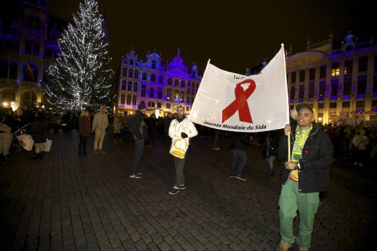 Sensibilisierungsaktion am Weltaidstag 2013 in Brüssel