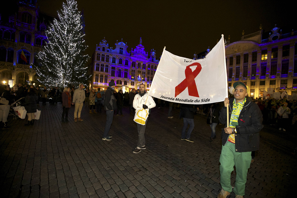 Sensibilisierungsaktion am Weltaidstag 2013 in Brüssel