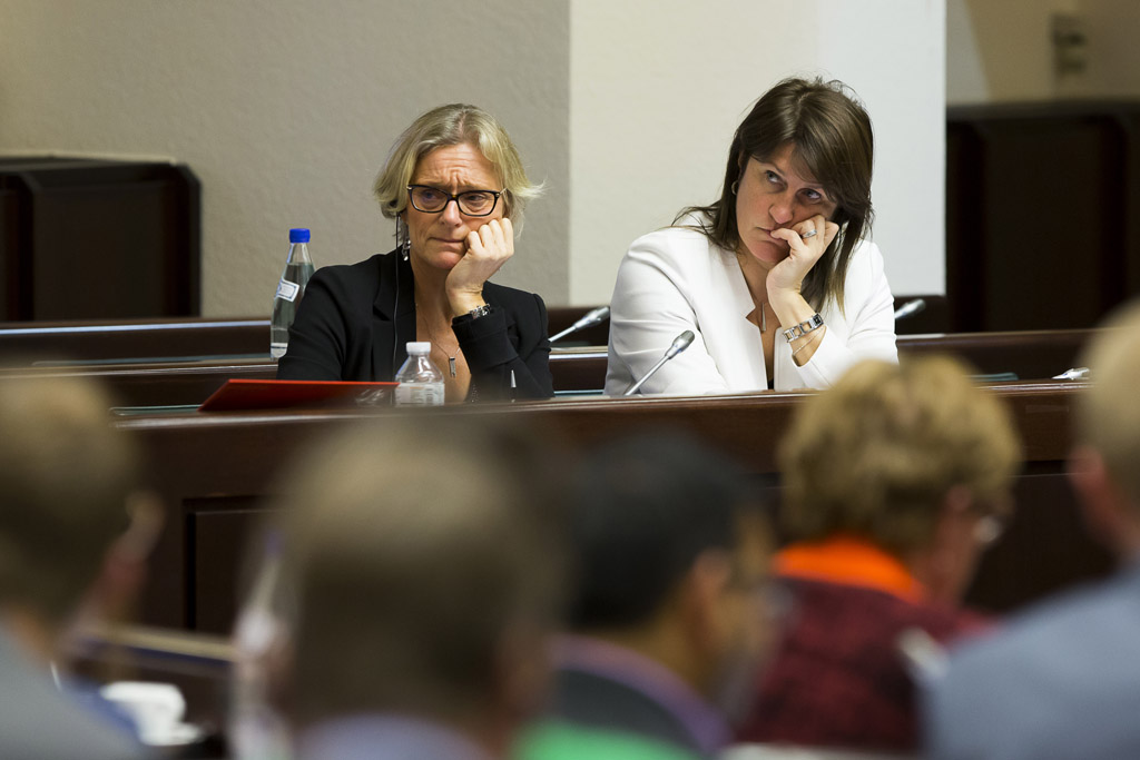 Mobilitätsministerin Jacqueline Galant am Dienstag bei der Anhörung im zuständigen Ausschuss am Dienstag in Brüssel