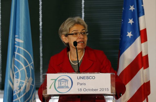 Unesco-Generaldirektorin Irina Bokowa setzt sich für die Sicherheit von Journalisten ein (Bild vom 18.10. in Paris