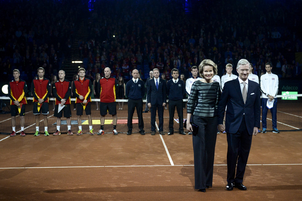 Königin Mathilde und König Philippe bei der Eröffnung des Davis-Cup-Wochenendes in Gent