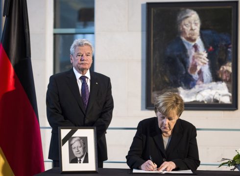 Bundespräsident Joachim Gauck und Kanzlerin Angela Merkel am Mittwochvormittag im Bundeskanzleramt in Berlin