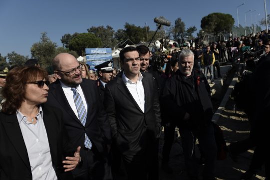 Martin Schulz und Alexis Tsipras besuchen die Insel Lesbos