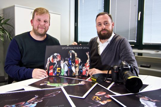 Christophe Ramjoie und David Hagemann stellen den Sportkalender 2016 vor