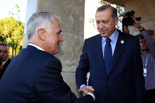 Vor dem G20-Gipfel: Der türkische Präsident Recep Tayyip Erdogan empfängt den australischen Premier Malcolm Turnbull
