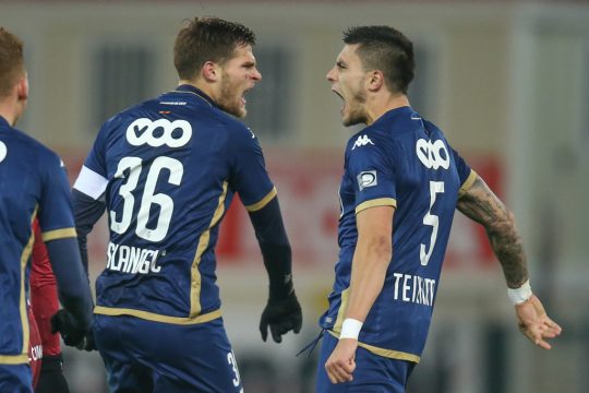 Dino Arslanagic und Jorge Teixeira nach dem Treffer zum 3:1