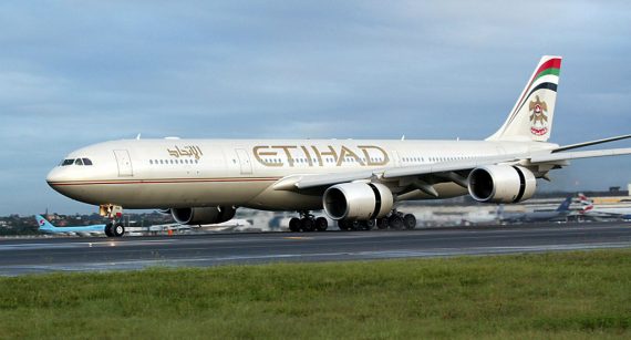 Etihad-Flugzeug in Sydney