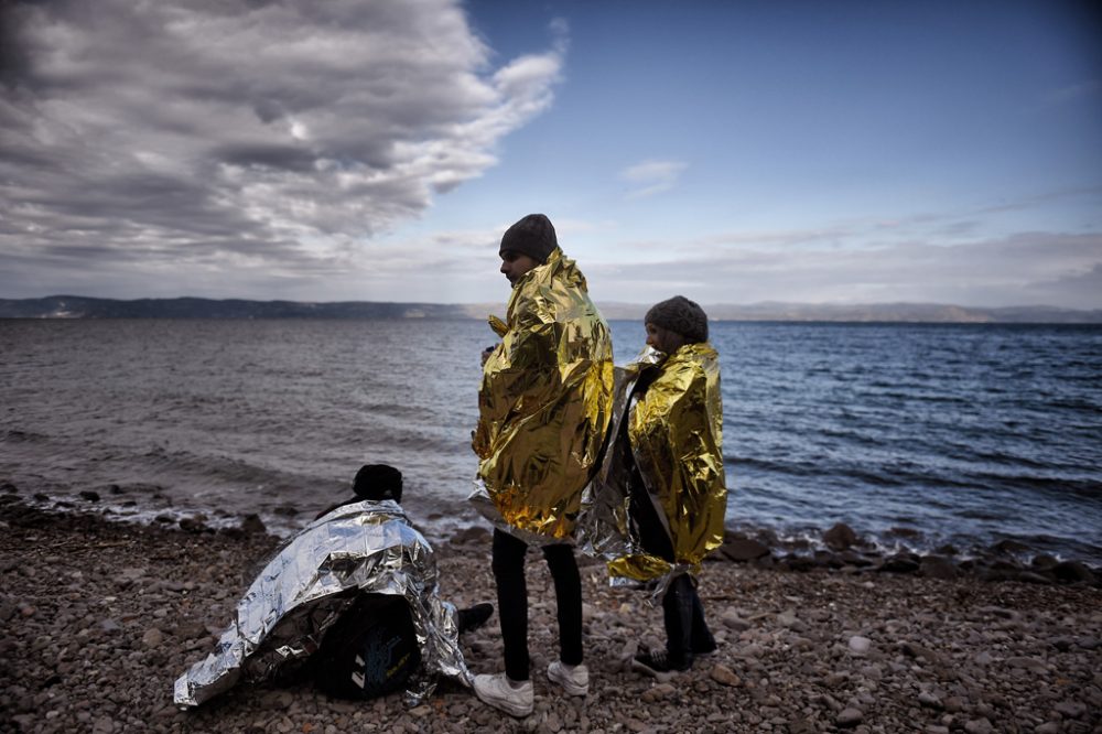 Flüchtlinge am Strand von Lesbos (Archivbild)