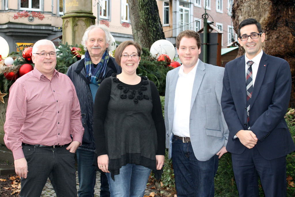 Vorstand des SP-Regionalverbands: Charles Servaty, Berni Schmitz, Melanie Blesgen, Matthias Zimmermann und Antonios Antoniadis