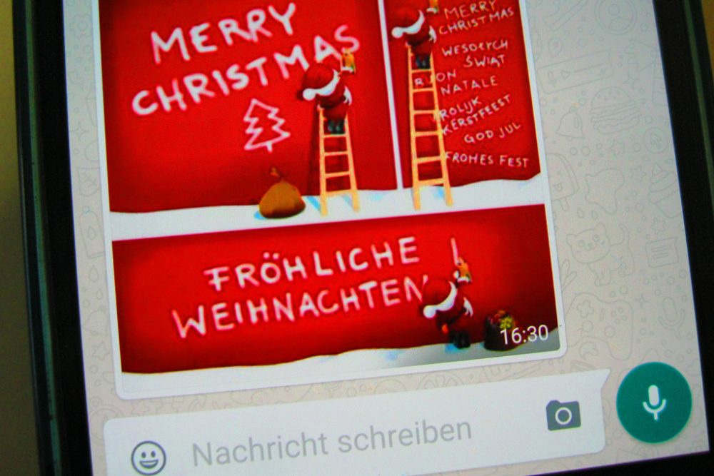 Weihnachtsgrüße über WhatsApp