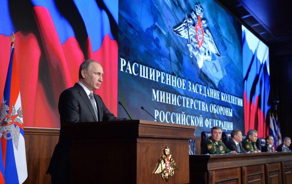 Der russische Präsident Wladimir Putin hält eine Rede am 11.12. in Moskau