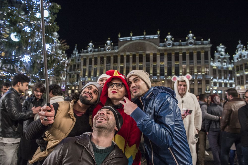 Silvesterfeierlichkeiten auf der Brüsseler Grand Place