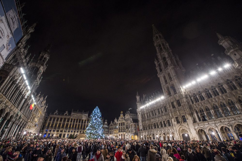 Silvesterfeierlichkeiten auf der Brüsseler Grand Place