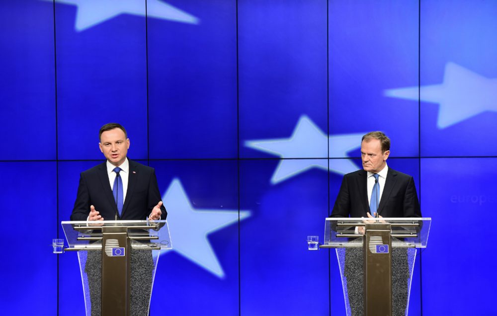 Andrej Duda und Donald Tusk in Brüssel (18.1.)