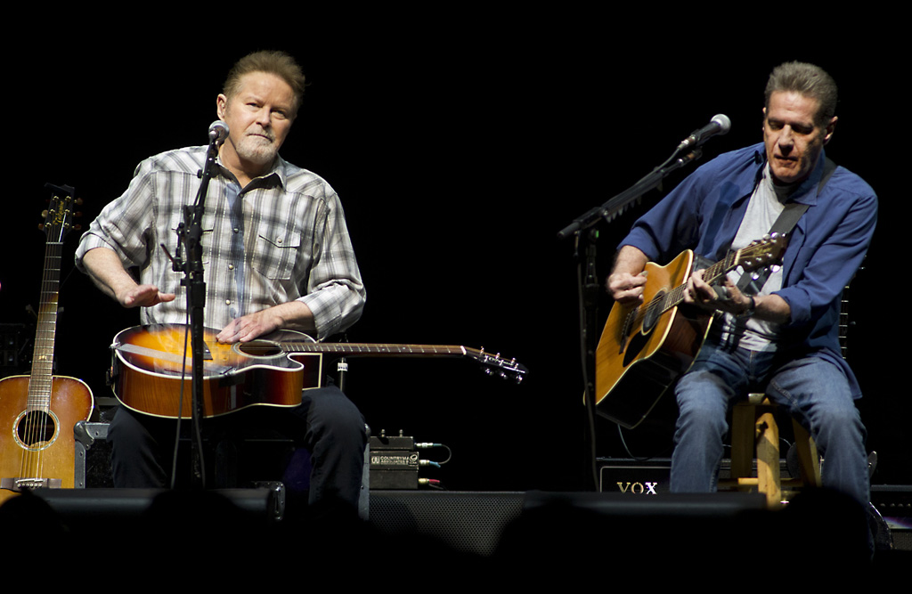 Don Henley und Glenn Frey bei einem Eagles-Konzert in Amsterdam (Mai 2014)