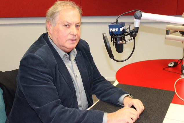 Raerens Bürgermeister Hans-Dieter Laschet im BRF-Studio (7.1.)