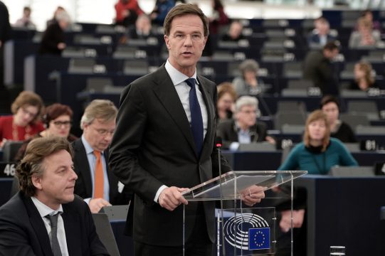 Der niederländische Ministerpräsident Mark Rutte in Straßburg (201.1.)