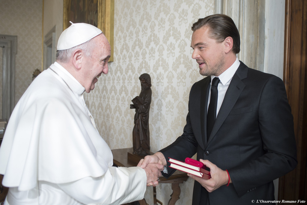 Papst Franziskus empfängt Leonardo DiCaprio (28.1.)