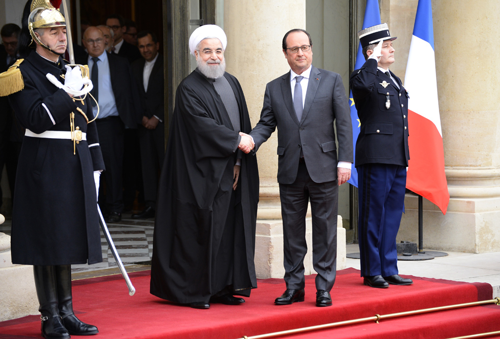 Irans Präsident Ruhani zu Gast bei seinem französischen Amtskollegen Hollande