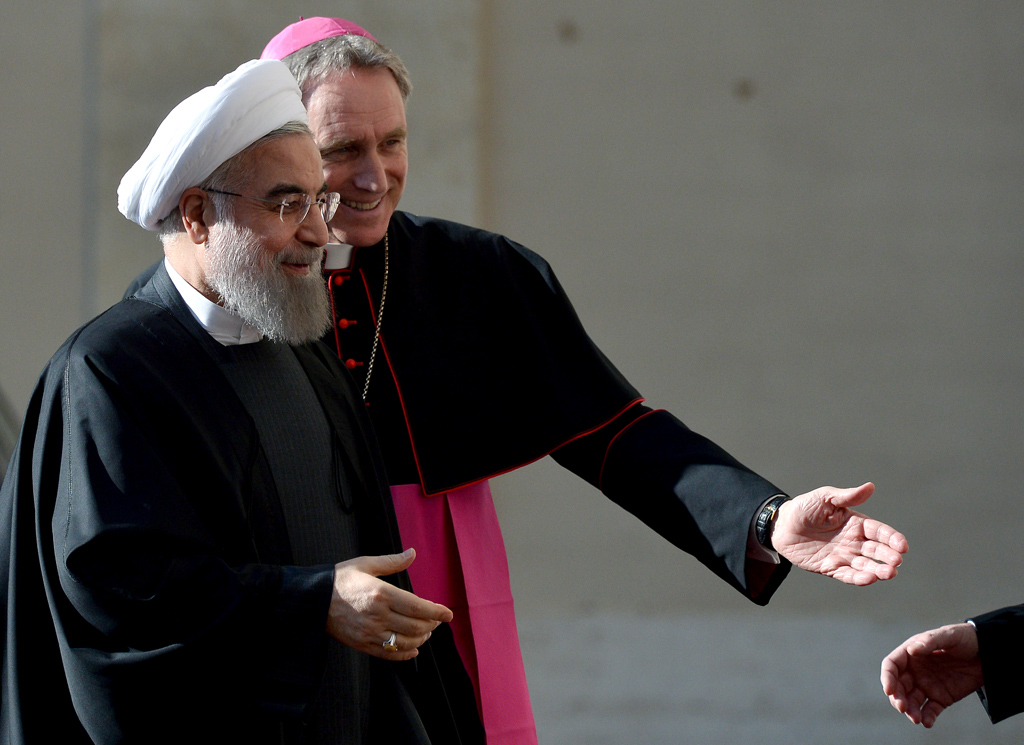 Präsident Hassan Rouhani bei seiner Ankunft im Vatikan am Dienstag