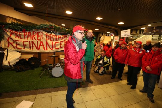 Start des Streiks bei der SNCB am Bahnhof Bruxelles Midi (5.1.)