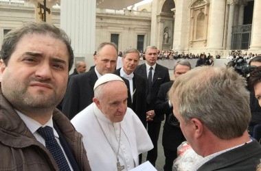 Erwin Schöpges beim Zusammentreffen mit dem Papst