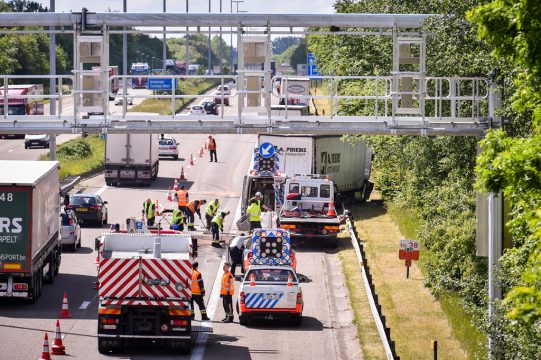 Unfallstelle auf der Autobahn