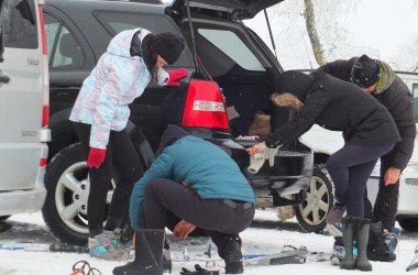 Skitouristen im Hohen Venn (17. Januar 2016)