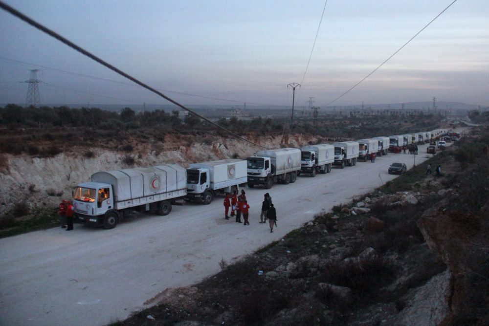 100 LKW mit Hilfslieferung für Syrien angekommen