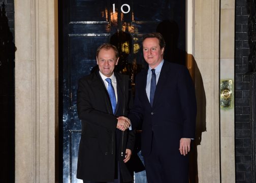 Donald Tusk und David Cameron am Sonntag in der Londoner Downing Street 10