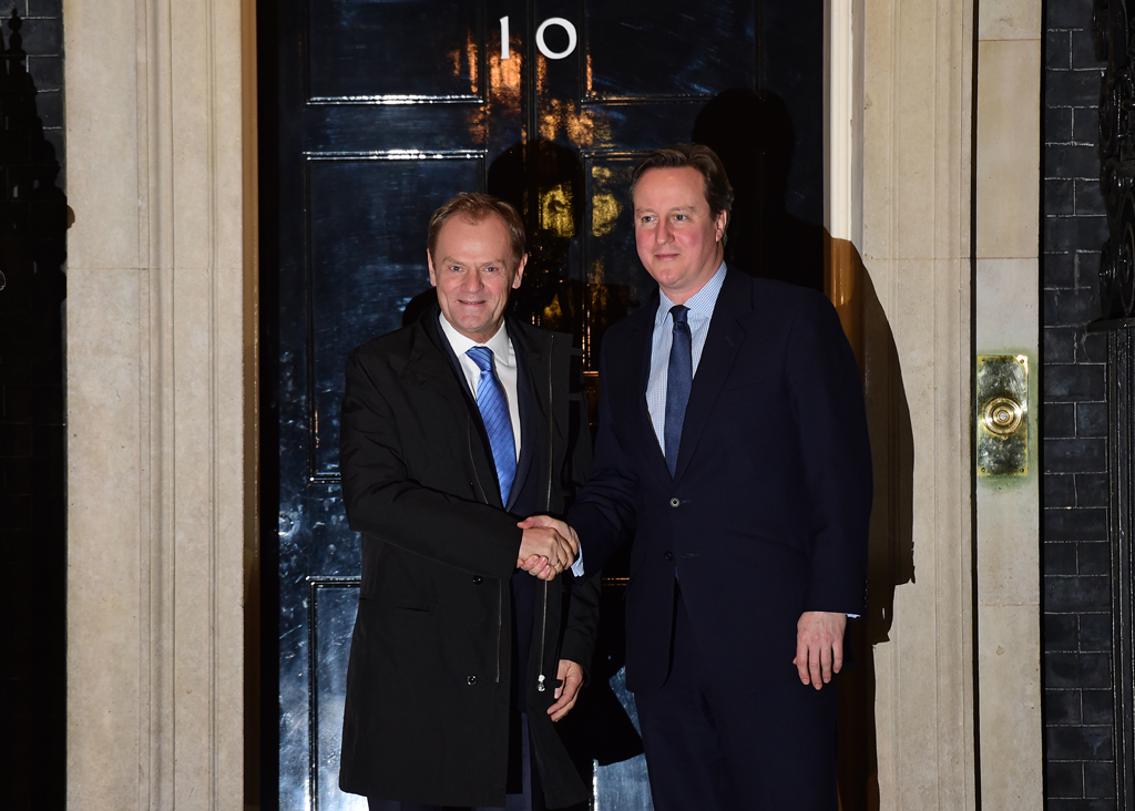 Donald Tusk und David Cameron am Sonntag in der Londoner Downing Street 10