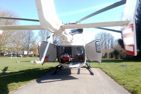 Feuerwehr und Rettungshubschrauer in Eupen im Einsatz