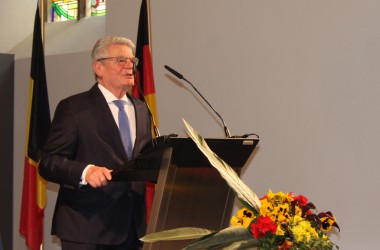 Deutscher Bundespräsident Joachim Gauck in Eupen