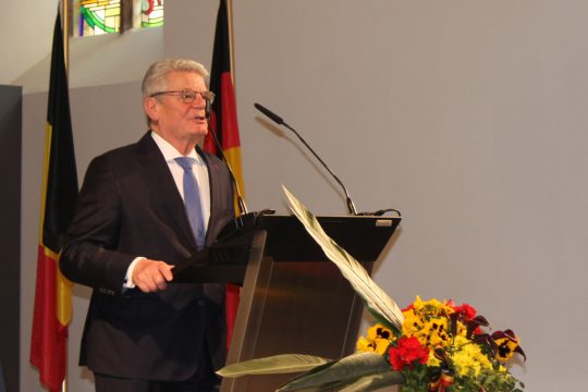Deutscher Bundespräsident Joachim Gauck in Eupen