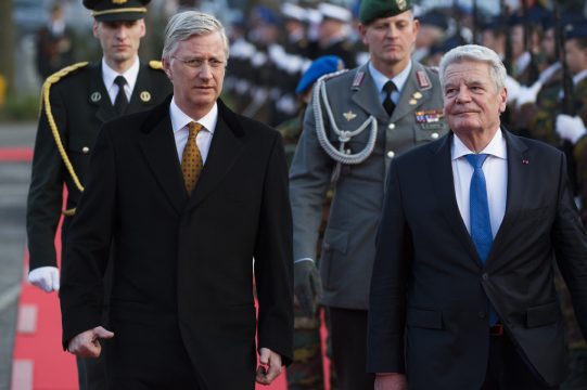 10. März 2016: Gauck mit dem Königspaar zu Besuch in Eupen