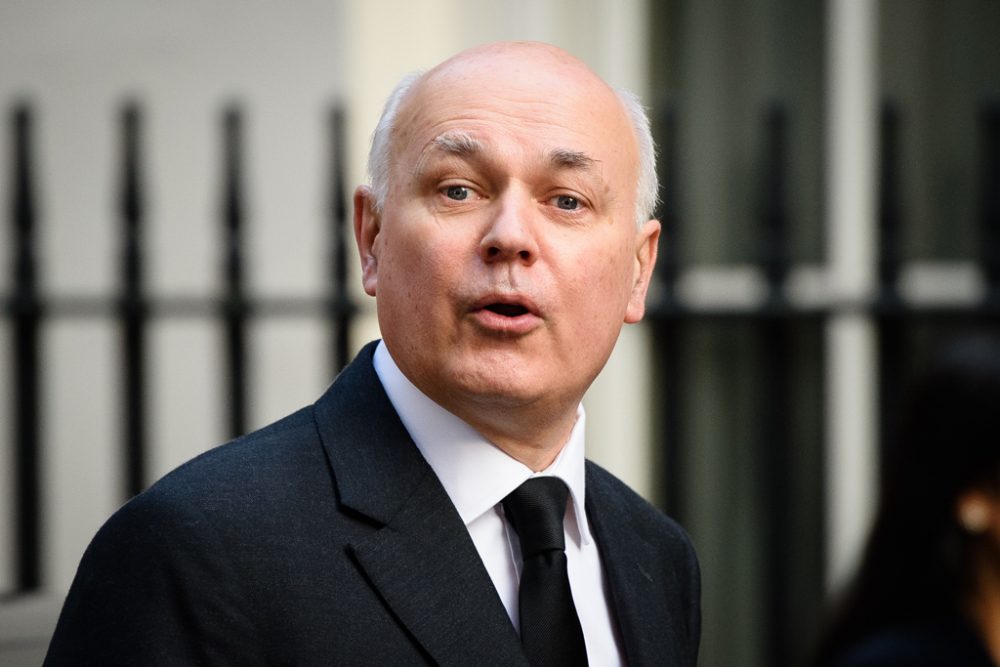 Der britische Arbeits- und Pensionsminister Iain Duncan Smith am 16.3. in London