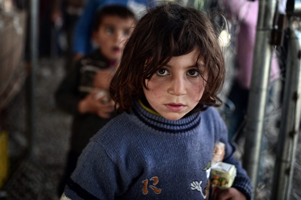 Flüchtlingskinder im provisorischen Zeltlager Idomeni an der griechisch-mazedonischen Grenze