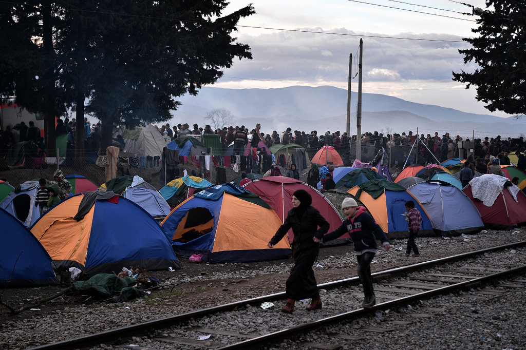 Provisorisches Flüchtlingslager bei Idomeni (4.3.)