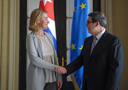 Abkommen zwischen EU und Kuba unterzeichnet: die EU-Außenbeauftragte Federica Mogherini und Kubas Außenminister Bruno Rodriguez in Havanna
